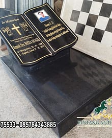 Harga Batu Nisan Model Buku Bahan Granit Hitam Mewah