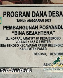 Papan Nama Batu Marmer Dana Desa