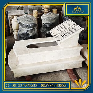 Kijing Marmer Trap 2 desain makam marmer trap 2 elegan bertingkat dua tampilan simetris